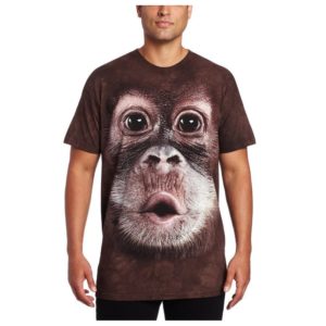 Sjov Big Face T-shirt med orangutangtryk